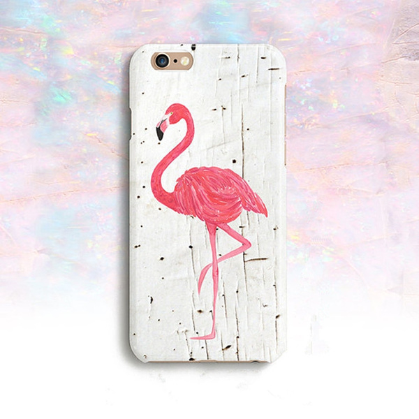 Flamingo Phone Case Pink Flamingo on White Wood Phone Case Neon Pink Flamingo Case Iphone 4 5 5c 6 6 Samsung Galaxy S3 S4 S5 S6 S6 Edge