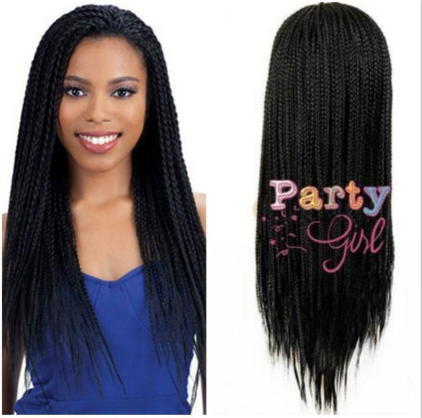 black plait wig