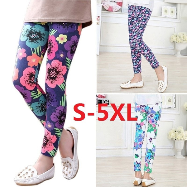 Kids Baby Girls Stretch Skinny Pants Long Leggings Trousers 2-14Years