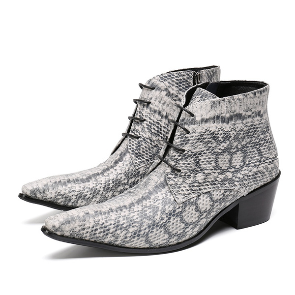 snakeskin boots pointed toe