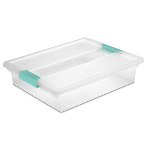 Sterilite 5.7 Qt. Large Plastic Stackable Storage Bin w/Clear