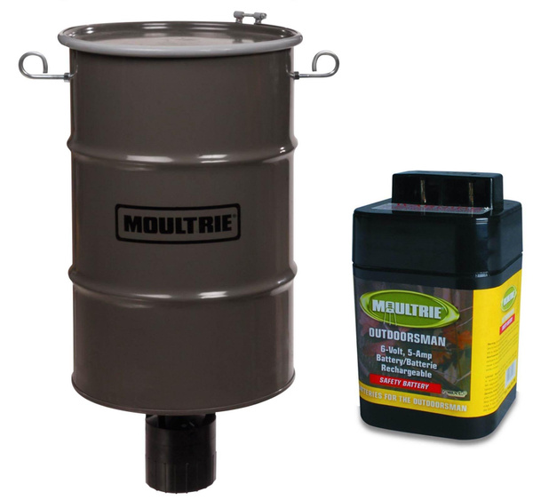 MOULTRIE 30 Gallon Pro-Hunter 360° Hanging Bucket Style Deer Feeder w/6V  Battery