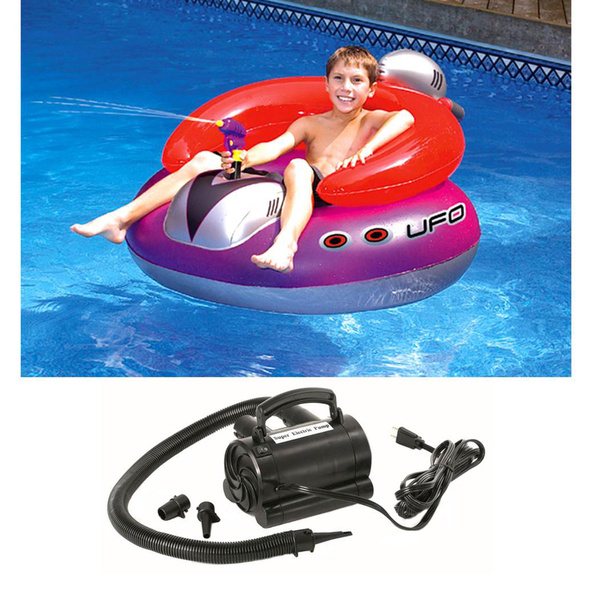 Swimline 9078 Pool Ufo Squirter Inflatable Lounge Chair W 110v Air Pump Wish 3168