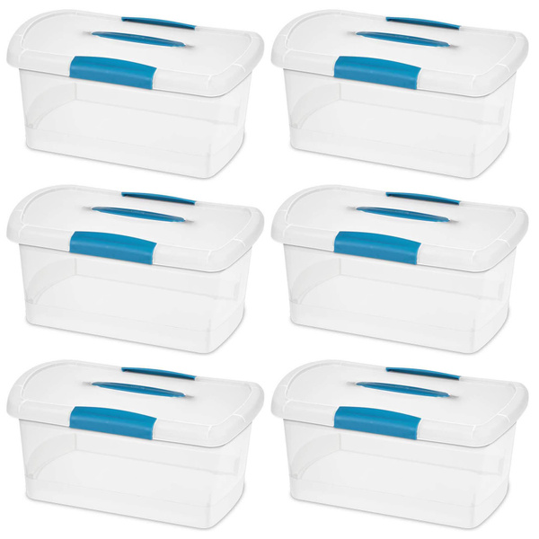 Sterilite Medium Nesting ShowOffs, Stackable Small Storage Bin with Lid, 6  Pack, 1 Piece - Baker's