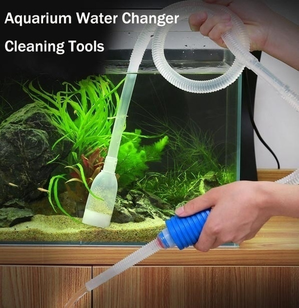 New Aquarium Fish Tank Water Pump Vacuum Siphon Gravel Cleaber·Tool Easy NEW 