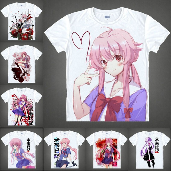 UNISEX Mirai Nikki Anime T-shirt Yuno Gasai Future Diary 