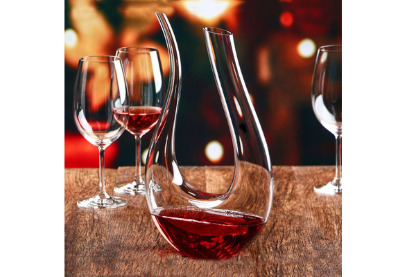 Handmade Crystal Red Wine Pourer Glass Decanter Brandy Decant Set