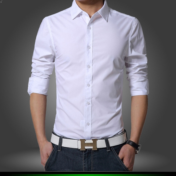 Large mens hot sale white shirts