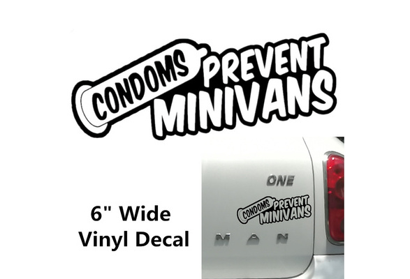 2PCS Funny Condom Sticker Car Wall Window Bumper Laptop Auto JDM Vinyl Decal
