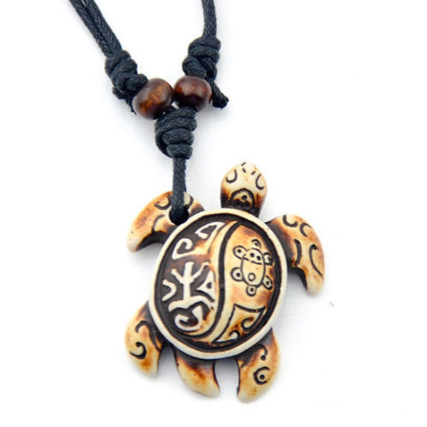Vintage Turtle Turtle Necklace With Tribal Imitation Yak Bone Carving White  And Brown Pendant Amulet For Lucky Blessing And Gift From Huierjew, $0.42 |  DHgate.Com