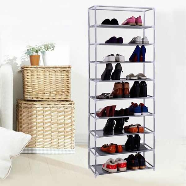 Shoe Organizer Rack 10 Tiers Shoe Tower Stand Shelves Storage Cabinet Closet