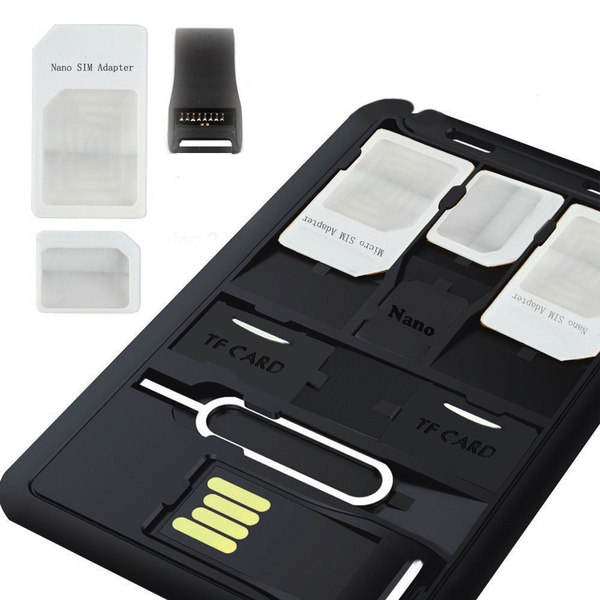Vfskn Slim Sim Card Holder Case Micro Sd Card Storage 1 Usb Memory Card Reader 3 Sim Card Adapters 1 Iphone Pin Tray Opener Holds 4 Sim Cards 1 Micro