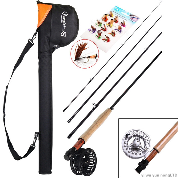 Fly Fishing Rod Set 2.7M #5/6 Fly Rod and Reel Combo and Tube Bag Lures Set  Fishing Tackle