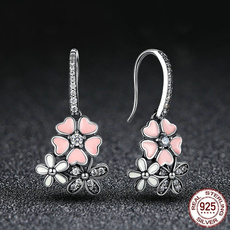 Sterling, pink, Flowers, Jewelry