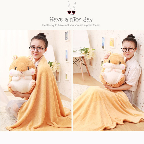 stuffed animal pillow and blanket