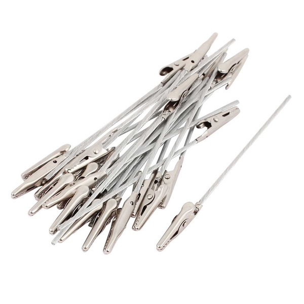 10pcs Non-insulated Electric Test Crocodile Metal Alligator Clips 4.7  Length