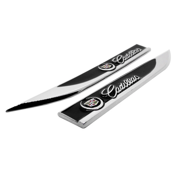 2pcs 3D Cadillac logo Car Styling Metal Decals Car Side Fender Stickers ...