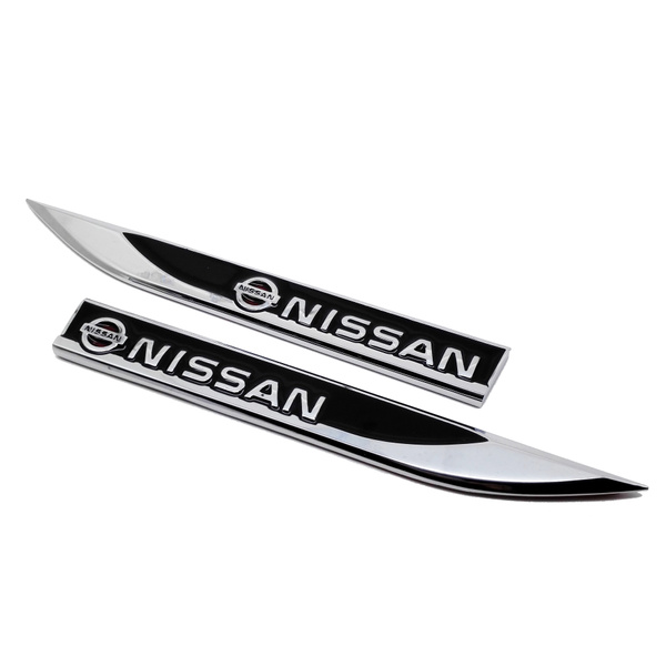 2pcs 3D Nissan logo Car Styling Metal Decals Car Side Fender Stickers Auto  Emblem Badge for Nissan X-Trail xterra