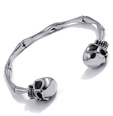 Steel, bikerbracelet, Smycken, skull