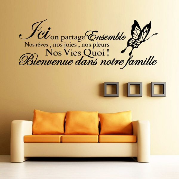 Stickers Muraux Citation De Famille 110cmx40cm Wish