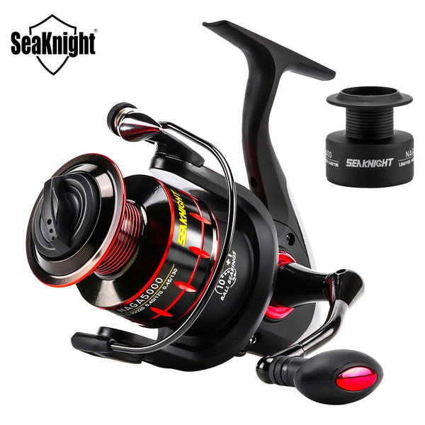 SeaKnight NAGA2000 3000 4000 5000 Spinning Fishing Reel 5.2:1/4.7:1 11BB  7.5KG Carbon Fiber Drag Spinning Wheel +1pc Spare Spool