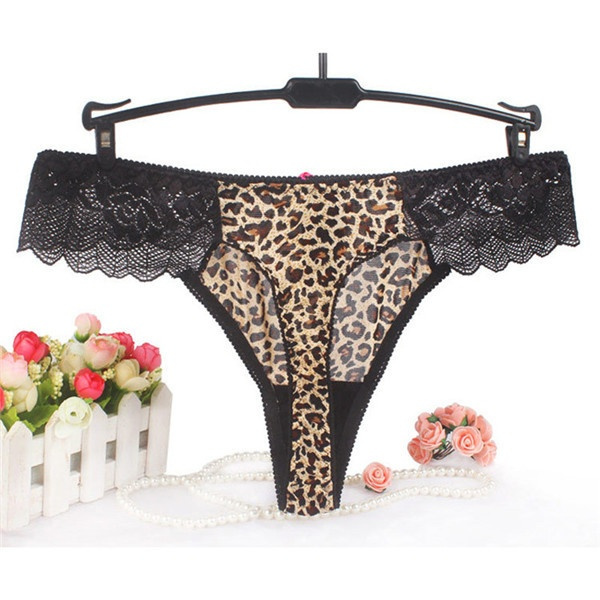 1 Pc Plus Size Women Sexy Lingerie Underwear Fashion Leopard Thong T-back  Briefs Panties M-3XL