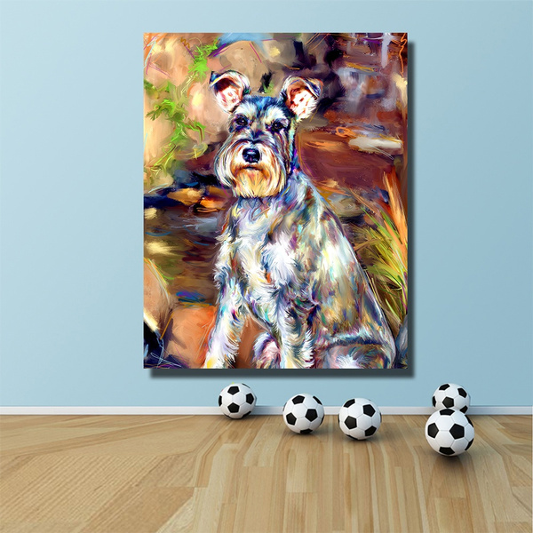 schnauzer canvas art