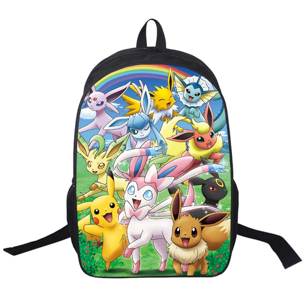 Anime Pokemon Backpack Cartoon School Bag Laptop Bag Travel Sports Backpack 
