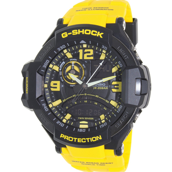 Casio Men's G-Shock GA1000-9B Yellow Resin Quartz Sport Watch | Wish