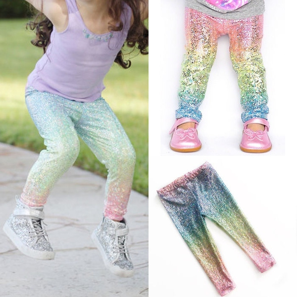 Toddler Girls Sequin Rainbow Tutu Skort Comfy Sweet Leggings - Temu