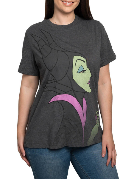 Disney Women's Plus Size Maleficent T-Shirt Villain Costume Tee Gray