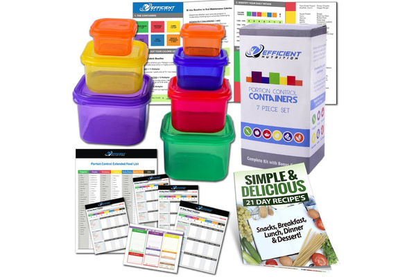 21 Day Portion Control Container Kit (7-Piece) with Complete Guide