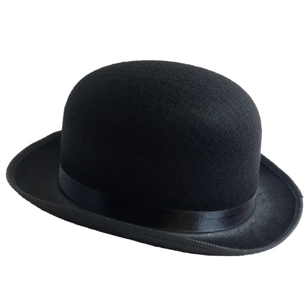 Adult Black Derby Hat Charlie Chaplin Costume Hats Bowler Halloween ...