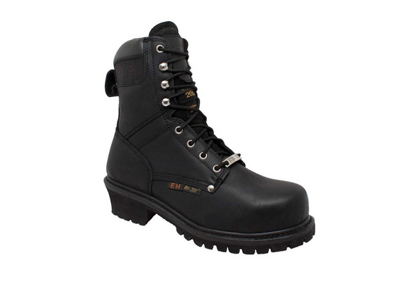 Details about   AdTec Men's 9" Steel Toe Super Logger Boot Lace Front Black Leather 9491 
