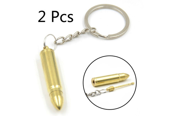 Details about   Bullet Keychain Key ring Hidden Compartment Spoon Scoop Secret Storage SY 