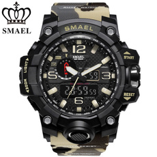 Men's Fashion Camouflage Watch Sport Watches LED Clock Military Quartz Analog Waterproof Watch