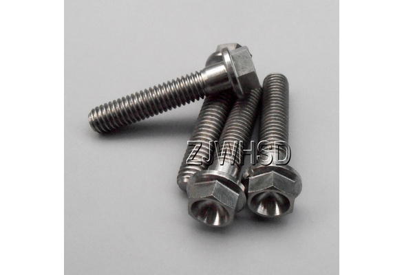 Aerospace Grade 4pcs M5 x 15 Titanium Ti Screw Bolt Hexagon Hex Head Flange