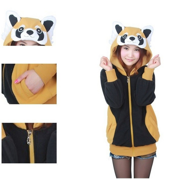 red panda hoodie with ears