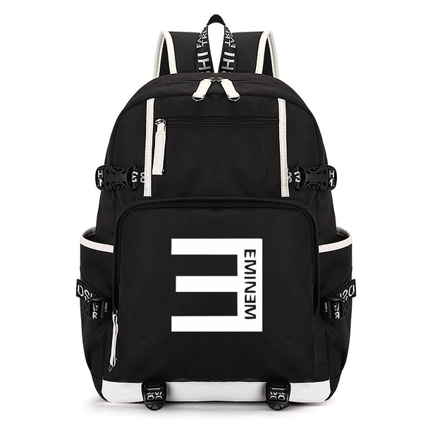 Eminem Backpack Students School Bag USB Travel Bag Shouder Bag Laptop  Ruckpacks