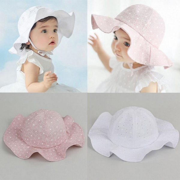 Baby Girls Kids Princess Infant Flower Sun Cap Summer Newborn Cotton Bucket Hat 