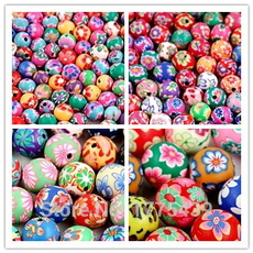 polymer, Flowers, beadsforbracelet, Bead