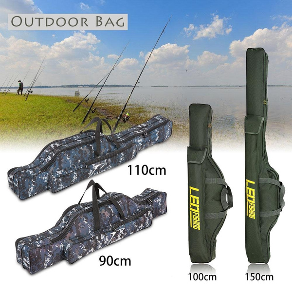 Lixada 100cm/130cm/150cm Fishing Bag Portable Folding Fishing Rod Reel Bag  Fishing Pole Gear Tackle Tool Carry Case Carrier Travel Bag Storage Bag  Organizer 