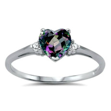 Sterling, Heart, rainbow, Engagement Ring
