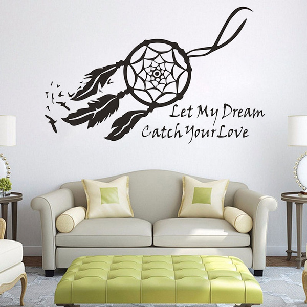 DIY Decor Wall Sticker Dream Catcher Feather Black Decal Art Home Decor Mural DIY Decor Wall Sticker Dream Catcher Feather Black Decal Art Home Decor Mural