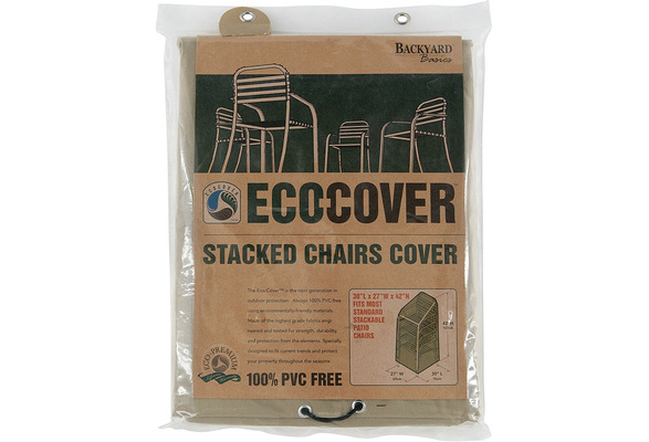 Mr Bar B Q 07309BB Eco-Cover PVC Free Premium Stacked Chairs Cover 30"x27"x42" 