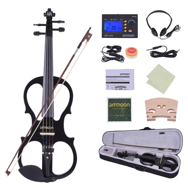 Rosin,Audio Output Cable Umiwe Premium Solid Wood 4/4 Electric Violin for Beginner Student with Violin Case,Maple Earphone Violin Bow,Gift for Kids Students