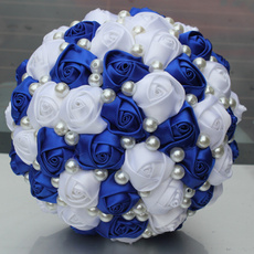 satinribbonroseflower, Blues, Flowers, Bouquet