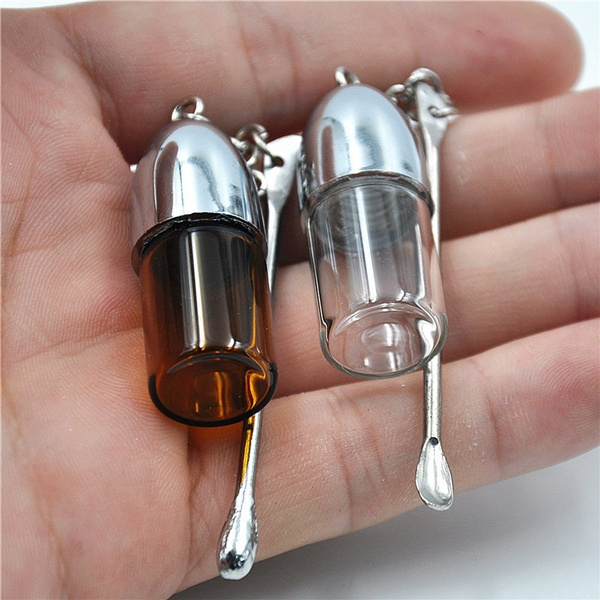 SNUFF BOTTLE WITH SPOON ON CHAIN - SNUFF KIT - Charlie's Rocket