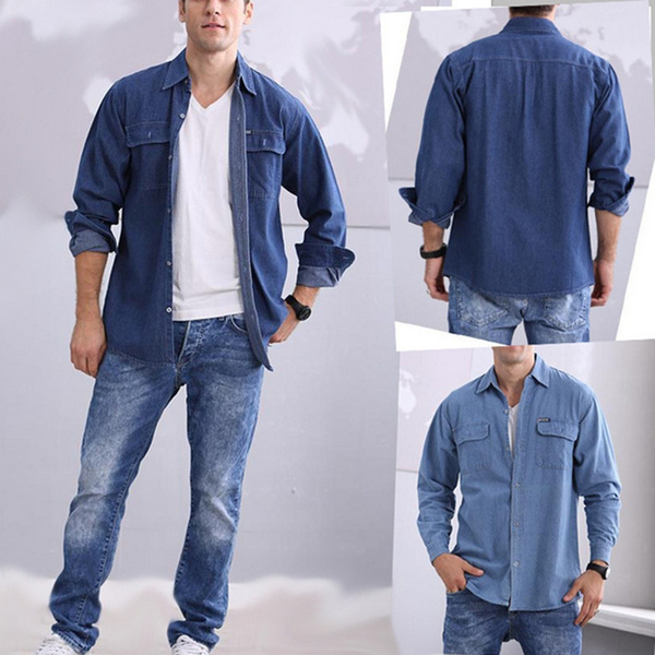 Twist Men's Linen Denim Shirt Regular Fit Solid Full Sleeve Shirt (Navy  Blue) (M) : Amazon.in: Clothing & Accessories