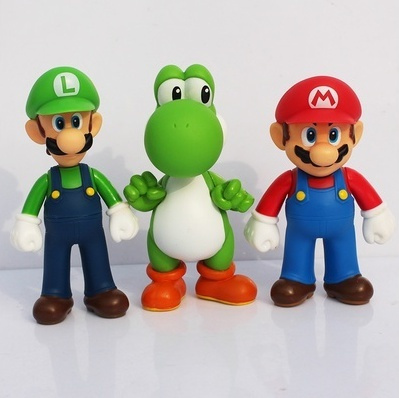 3pcs Hot Super Mario Bros PVC Figure Toys 10cm Luigi Mario Yoshi Donkey  Kong GIFT Action Figures Model Toys Gift for Children Kids